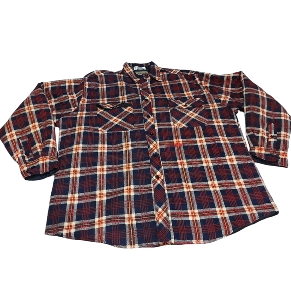 Vintage Midwest Traders Men's Plaid Quilted Flannel Shirt Sz XLT - Picture 5 of 8